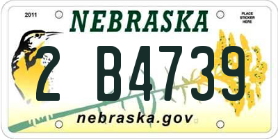 NE license plate 2B4739