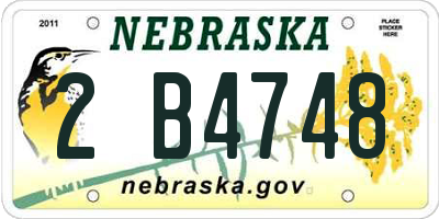NE license plate 2B4748