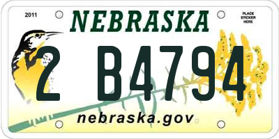 NE license plate 2B4794
