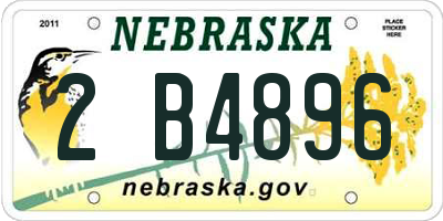 NE license plate 2B4896