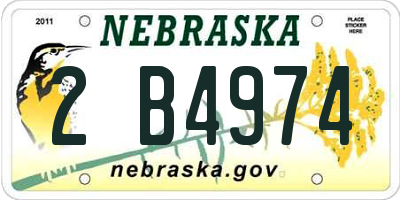 NE license plate 2B4974