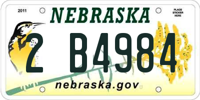 NE license plate 2B4984