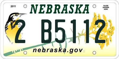 NE license plate 2B5112