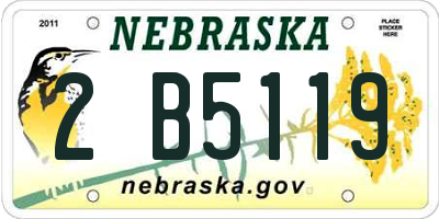 NE license plate 2B5119