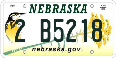 NE license plate 2B5218
