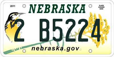 NE license plate 2B5224