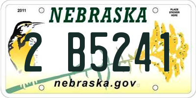 NE license plate 2B5241
