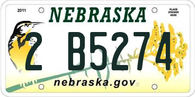NE license plate 2B5274