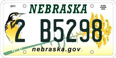 NE license plate 2B5298