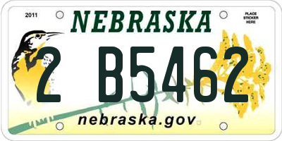NE license plate 2B5462