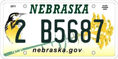 NE license plate 2B5687