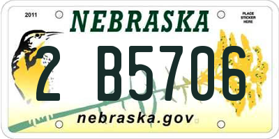 NE license plate 2B5706