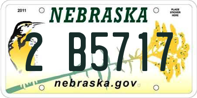 NE license plate 2B5717