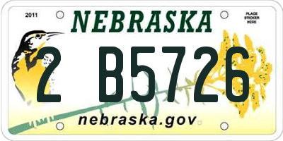 NE license plate 2B5726