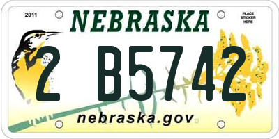 NE license plate 2B5742