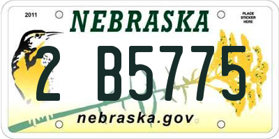 NE license plate 2B5775