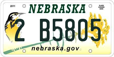 NE license plate 2B5805
