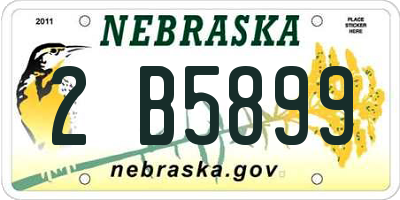 NE license plate 2B5899
