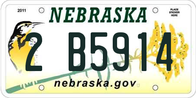 NE license plate 2B5914