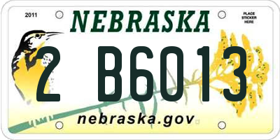 NE license plate 2B6013