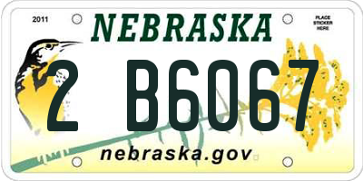 NE license plate 2B6067