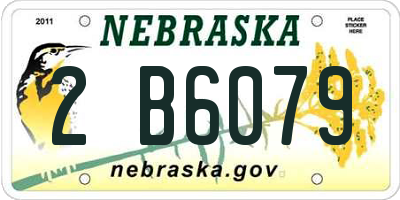 NE license plate 2B6079