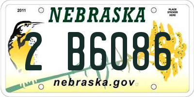 NE license plate 2B6086