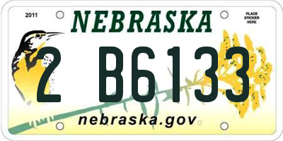 NE license plate 2B6133