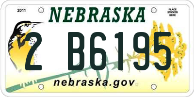NE license plate 2B6195