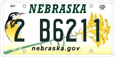 NE license plate 2B6211