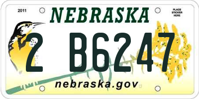 NE license plate 2B6247