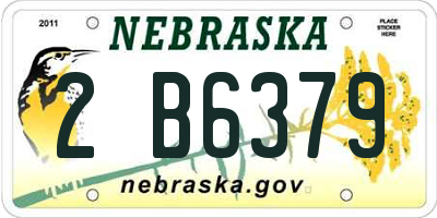 NE license plate 2B6379