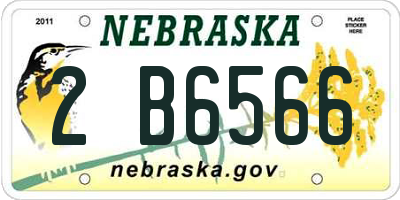 NE license plate 2B6566