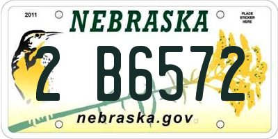 NE license plate 2B6572