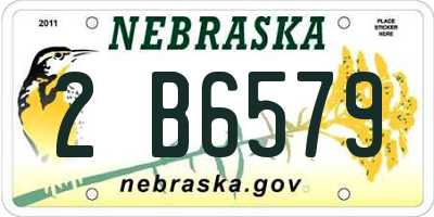 NE license plate 2B6579