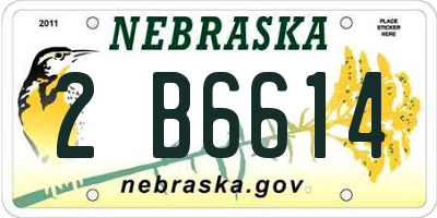 NE license plate 2B6614