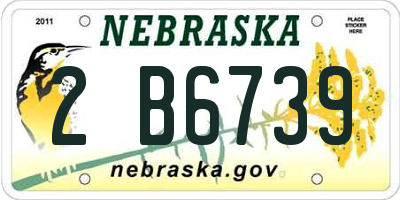 NE license plate 2B6739