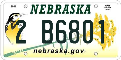 NE license plate 2B6801