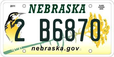 NE license plate 2B6870