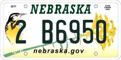 NE license plate 2B6950