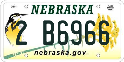 NE license plate 2B6966