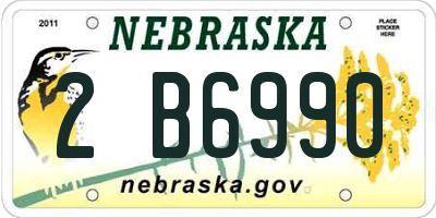 NE license plate 2B6990