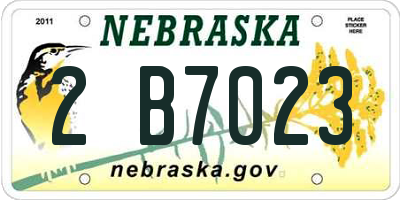 NE license plate 2B7023