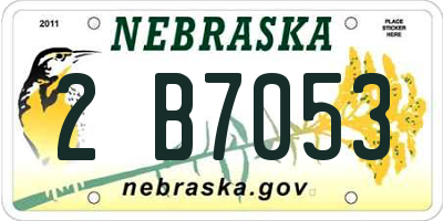 NE license plate 2B7053