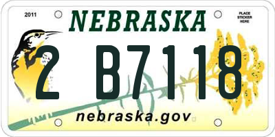 NE license plate 2B7118