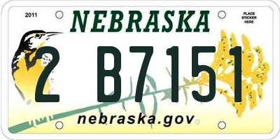 NE license plate 2B7151