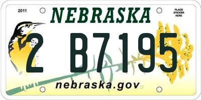 NE license plate 2B7195