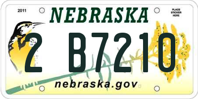 NE license plate 2B7210