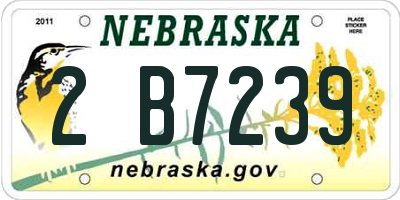 NE license plate 2B7239