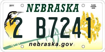 NE license plate 2B7241